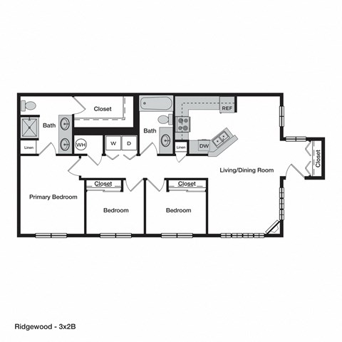 Ridgewood Three Bedroom B Floor Plan